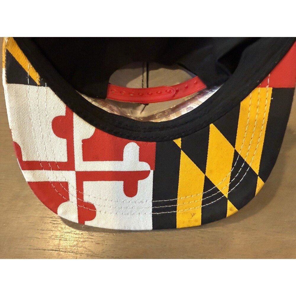 Hat Maryland Snap Back MD Flag Hat Cap CTX Black with Flag on Brim & Hat - Picture 9 of 12